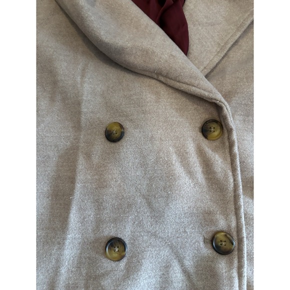 Free People Hanna Slouchy Beige Double Breasted Jacket Oversized Womens Small - Picture 3 of 7